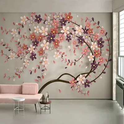 Nach 3D Foto Tapete Blume Baum Wand Malerei Für Wohnzimmer Restaurant Schlafzimmer Großes Wandbild Image