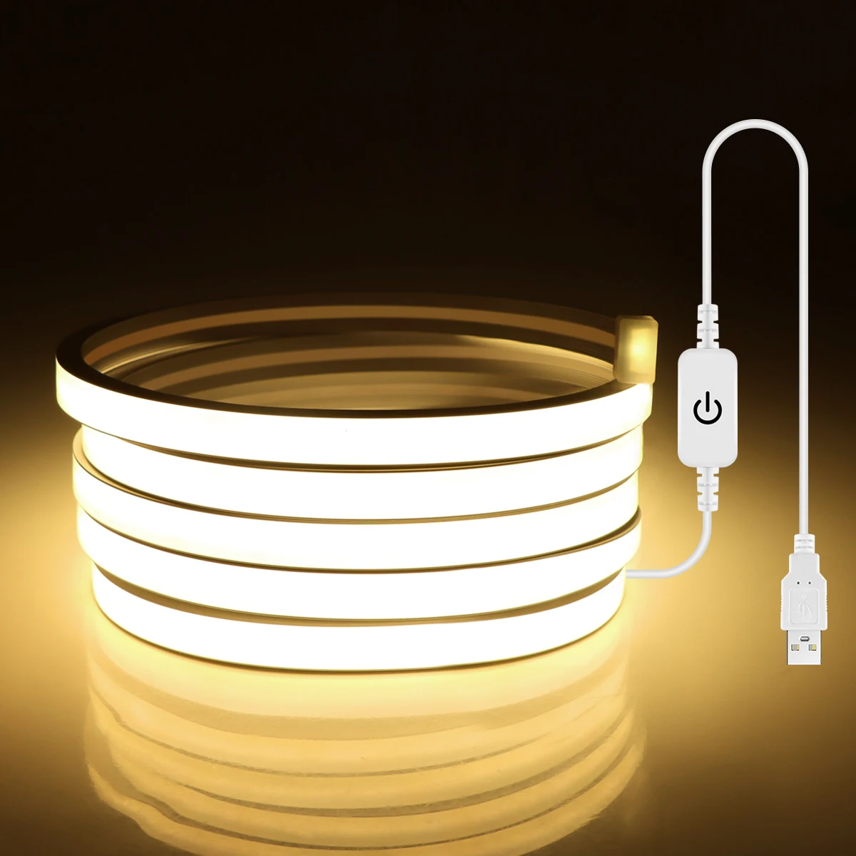 Touch-Sensor dimmbar USB 5V Cob LED-Streifen Licht wasserdicht weich reine Silikon röhre Neonband für Küche Zimmer Dekor Hintergrund beleuchtung