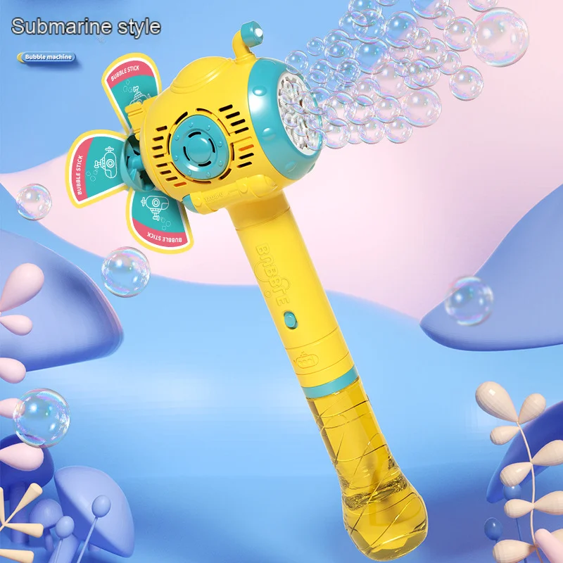 Pistola per bolle automatica Giocattolo per bambini Macchina per bolle Sottomarino Creatore automatico Soffiatore per sapone Giochi per feste all'aperto estivi Regalo per bambini