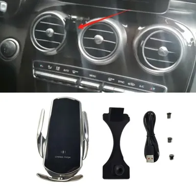 15 W Schnelle Lade Drahtlose Ladegerät Auto Halterung Telefon Halter Automatische Klemmung Für 2015-2021 Mercedes-Benz C200 260 300 W205 Image