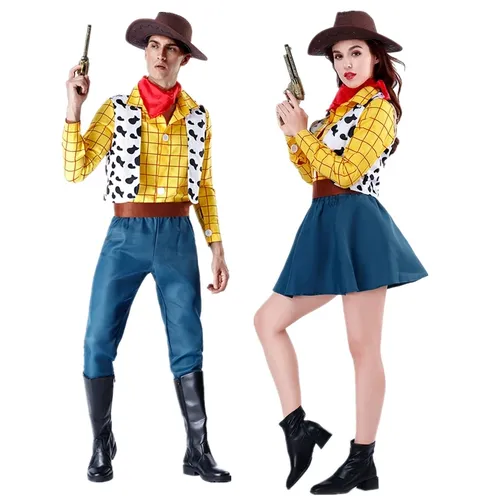 Spielzeug Geschichte Cosplay Kostüm Erwachsene Männer und Frauen Sheriff Woody Pride Cowboy Outfit