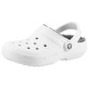 Hausschuh CROCS "Classic Lined Clog", Herren, Gr. 36, grau (weiß, grau), Croslite, casual, Schuhe, Gartenclog, Schlappen, Clog, mit kuscheligem Fellimitat