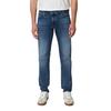 5-Pocket-Jeans MARC O'POLO "aus stretchigem Bio-Baumwoll-Mix", Herren, Gr. 33, Länge 34, retro blau wash, Obermaterial: 90% Baumwolle, 9% Polyester, 1% Elasthan, unifarben, casual, figurbetont normal, Jeans