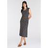 Jerseykleid KANGAROOS, Damen, Gr. 32 (XS), N-Gr, schwarz (schwarz, grau, weiß), Jersey, Obermaterial: 100% Baumwolle, bedruckt, gepunktet, gemustert, ethno, Minimalmuster, casual, figurbetont wadenlang, Rundhals, Kurzarm, Kleider, mit modischem...