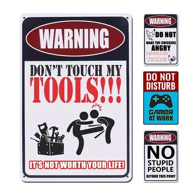 "Don't Touch My Tools"Metal Sign,Warning Tin Sign,Wall Decor, Decorative Sign for Yard Garage Man Cave,Funny Sign
