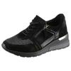 Keilsneaker WALDLÄUFER "H-CLARA-SOFT", Damen, Gr. 9 (43), schwarz, Veloursleder, Textil, Lackleder, sportlich, Schuhe Sneaker, mit komfortabler Orthotritt-Ausstattung, Weite H