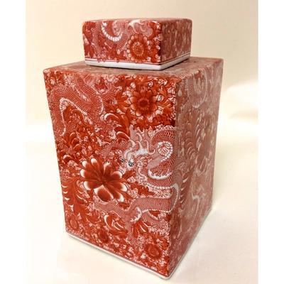 Cinnabar Square Tea Jar - 15