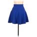 J.O.A. Los Angeles Casual Skirt: Blue Solid Bottoms - Women's Size Small