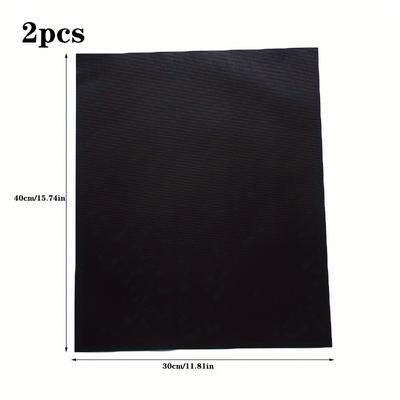 TEMU 2pcs Bbq Grill Mats, High Heat Resistant, Easy To Clean, Reusable For Outdoor Camping & Cooking, Material, Black, Grill Accessories Image