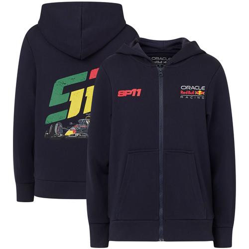 Red Bull Racing Sergio Perez Checo Rennwagen-Hoodie mit durchgehendem Reißverschluss – Kinder