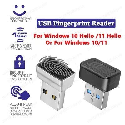 USB Fingerprint Key Reader For Windows 10/11 Hello Security Key Biometric Scanner PC Fingerprint