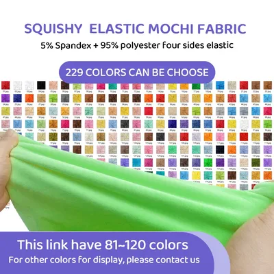 Color 81~120 Stretch Mochi Minky Fabric Hopen 1mm Pile 95% Polyester 5% Spandex Stretch 4 Side Plush