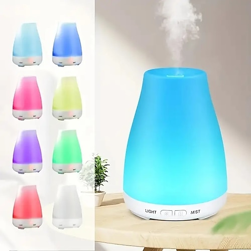 Tragbarer, bunter Lichter-H2O-Spray-Luftbefeuchter mit kühlem Nebel, doppelter Wet-Aroma-Diffusor für ätherische Öle, USB-wiederaufladbarer Minicar-Luftbefeuchter für zu Hause Image