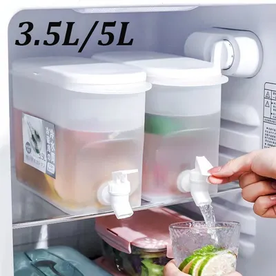 3.5L/5L Large Capacity Cold Kettle with Faucet In Refrigerator Iced Beverage Dispenser Cold Water