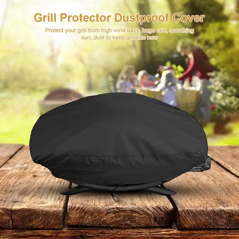 Oxford Stoff schwarz Grill abdeckung Außen staub wasserdicht Hoch leistungs grill abdeckung Regenschutz Grill abdeckung für weber q1200 1000 Image