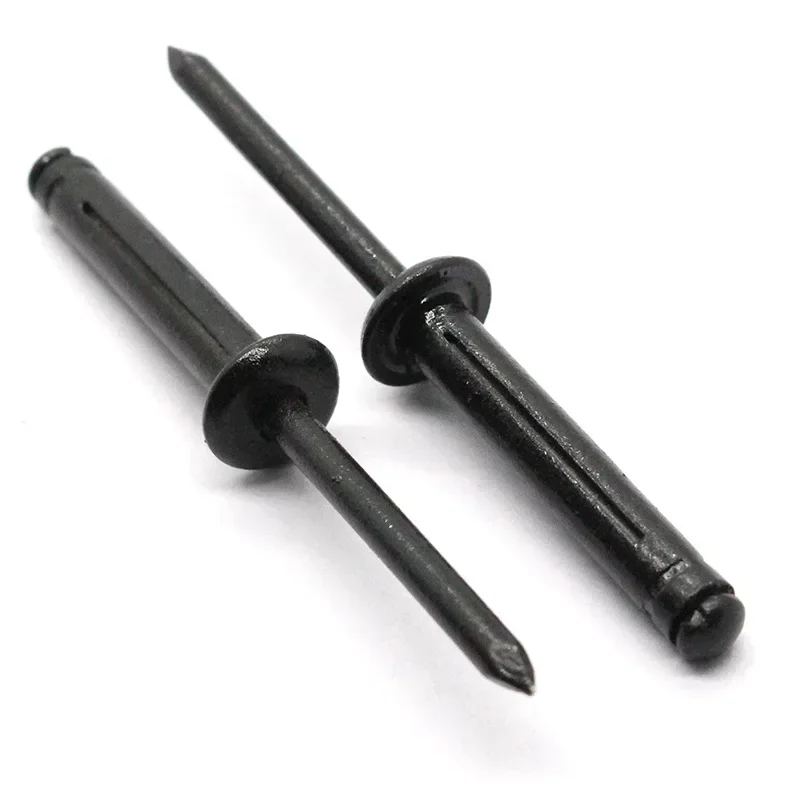50 Stück komplett schwarz lackierte Aluminium-Blindnieten, Pop-Birnen-Blindnieten, strukturelle Nieten, schnellere Befestigung, Heimdekoration, DIY Image