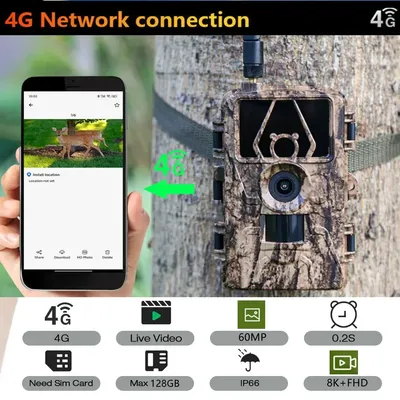 4g 1080p hd live video 8aa batterie zellulare trail kamera 60mp 8/4k drahtlose spiel app cloud service wasserdicht ip66 wildlife cam