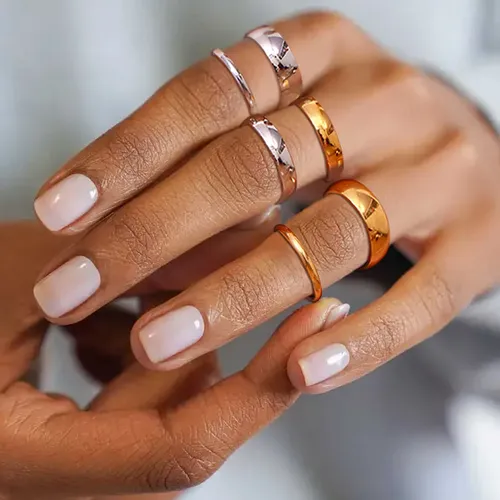 Ringe im klassischen Stil zum Stapeln von Edelstahl ringen für Frauen für Geschenks chmuck Größe 5 6