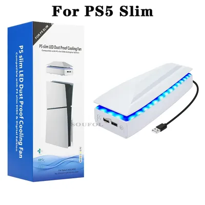 Oberer Lüfter für PS5 Slim Konsole, Spielkühler, Ständerhalterung mit RGB, staubdicht, Atmosphäre, Image