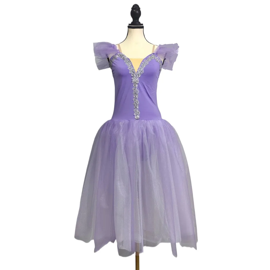 Lila giselle romantische Ballett Tutu Ballerina Kostüme Mädchen Frauen Fee Performance Kleidung Kind profession elle Ballett langes Kleid