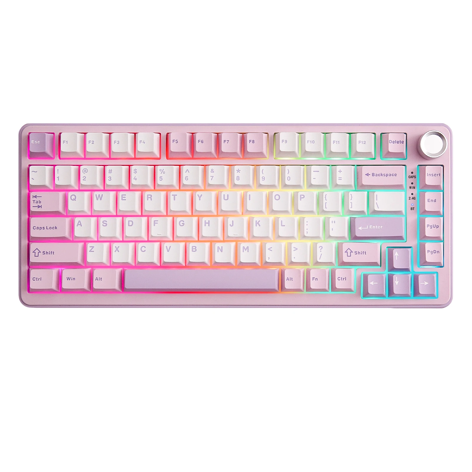 YUNZII B75 PRO Lila 75 % kabellose mechanische Gaming-Tastatur, Dichtung, Hot-Swap, benutzerdefinierte RGB 82 Tasten, cremiger Knopf, kabellose Tastatur Image