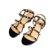 Lady Gladiator Nieten Sandalen mit Schnallen riemen Ausschnitte Schuhe Sommer Open Toe amerikanischen Stil größere Größe 35-43 beige schwarz weiß