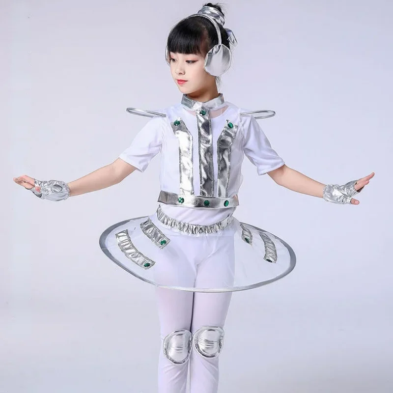 Alien-Kostüm für Mädchen Verkleidungs-Outfits Kinder-Roboterkostüme Jungen Halloween Cosplay Astronauten-Auftritts-Raumkostüme Image