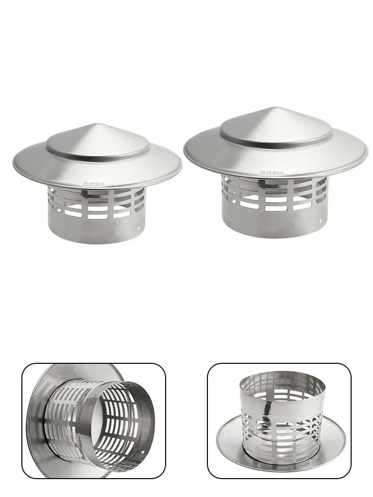 1pc 110/160mm Edelstahl Kamin Kappe Außenwand Frische Luftauslass Dach Rohr Auspuff Haube Ultraleicht regen Kappe Image
