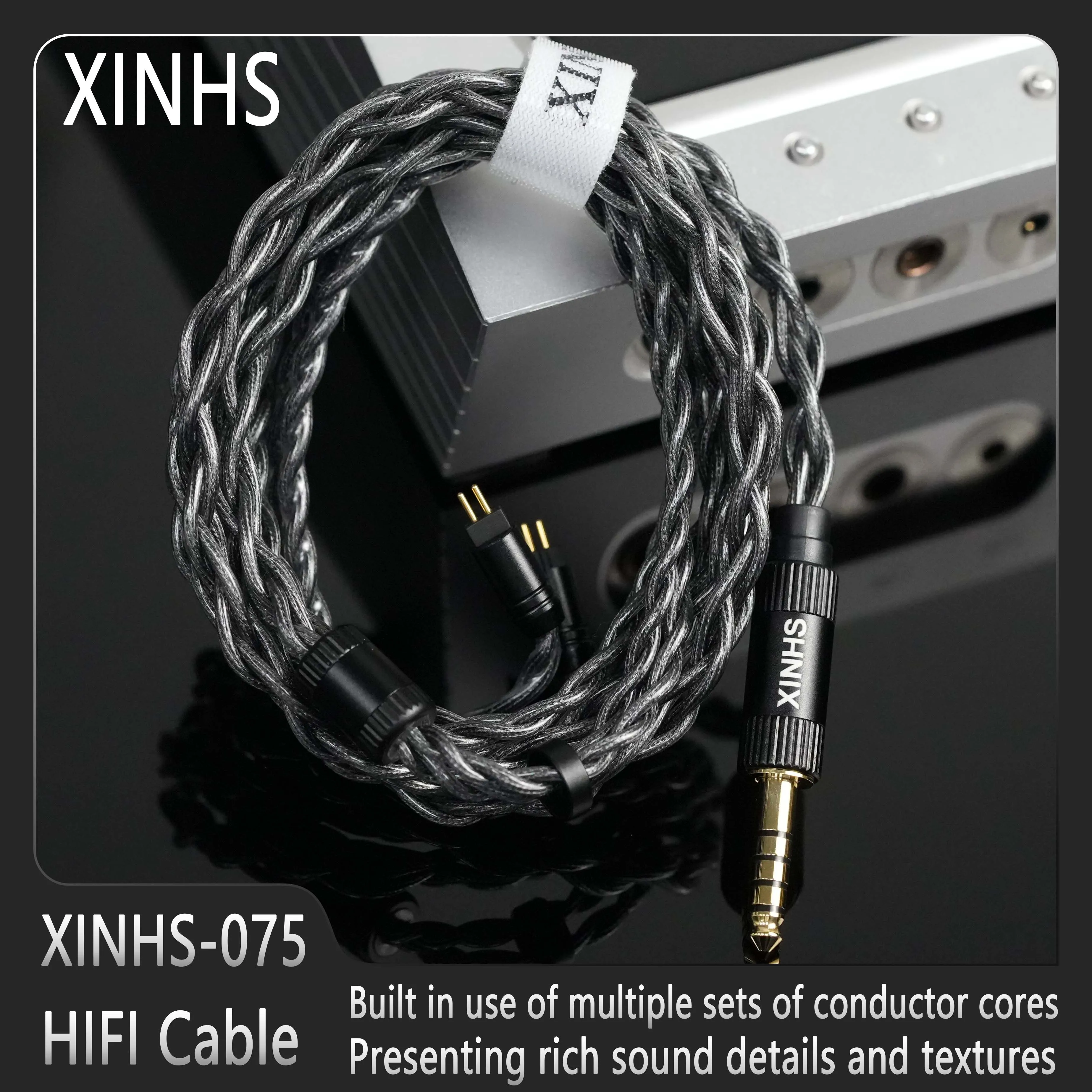 Xinhs 4-adriges 7n Einkristall-Kupferöl-Graphen-Kopfhörer kabel 0,78mm geeignet für m5 olina fudu dz4 quintet f1 pro kopfhörer kabelgebunden kopfhörer kabel iem 2 pin cable dunu Image