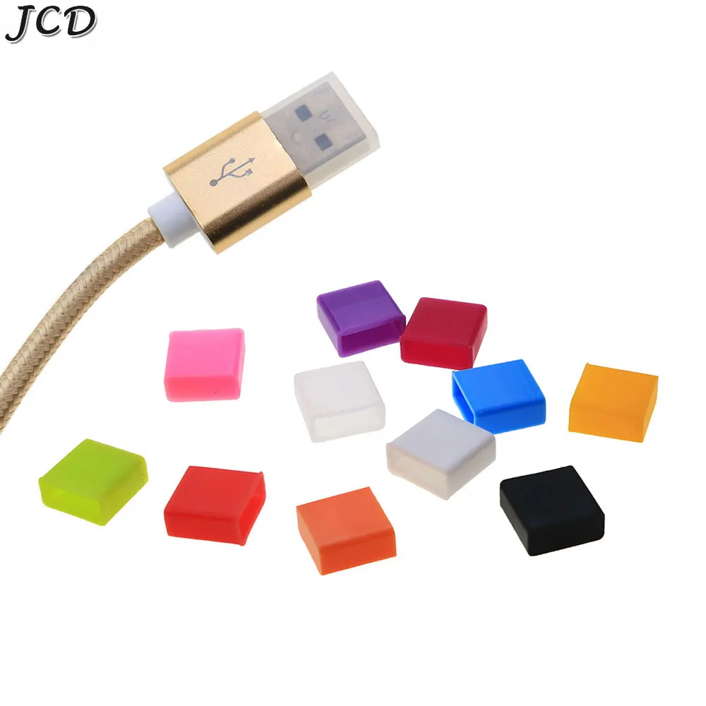 Jcd 10pcs usb männliche Silikons chutz kappe Staubs topfen zum Laden der Verlängerung übertragung Datenkabel leitung Stopper Schutzkappe Image