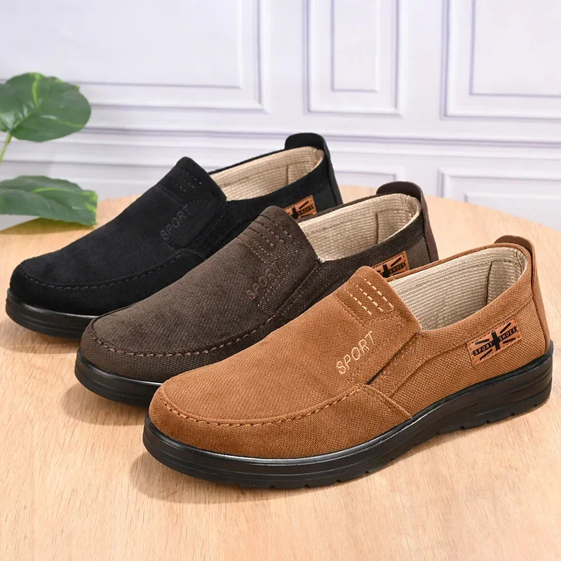 Neue alte Peking Stoffs chuhe Herren schuhe atmungsaktive Herren schuhe weiche Sohle Anti Slip Casual große Größe 48 Sportarten