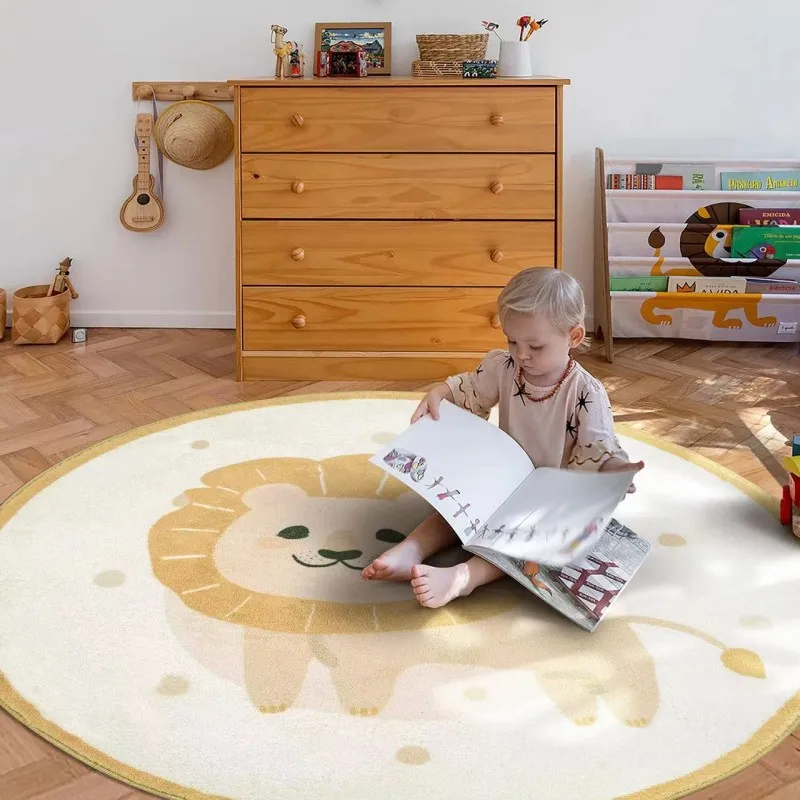 Nette Cartoon Wohnzimmer Dekoration Plüsch Teppich Große Bereich Kinder Runden Teppich Fluffy Weichen Baby Krabbeln Matte Hause Nicht-slip Teppiche