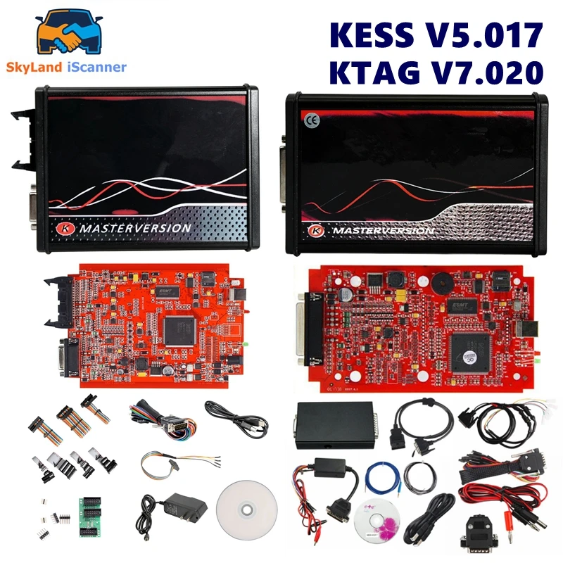 No Tokens Limited KESS SW V2.80 V5.017 EU-Version Online-Version KTAG V2.25 V7.020 4LED Red PCB kess V2 5.017 Red ktag 7.020 Image