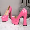 Super High Heels Frauen Party Schuhe Nachtclub Sexy Damen Pumps Plattform Moderne Schuhe Platz Ferse 14 cm Schwarz Weiß rosa A42130