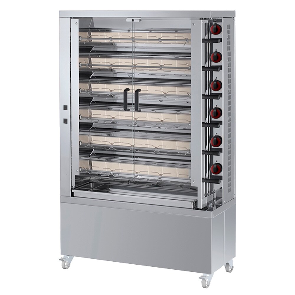 Hähnchengrill mit gas mit licht. 6 schwerter = 30/36 hühner - 1100x450x1760 mm - 42 Kw + 110 W 230/1V - 53300L63 Eurast Image