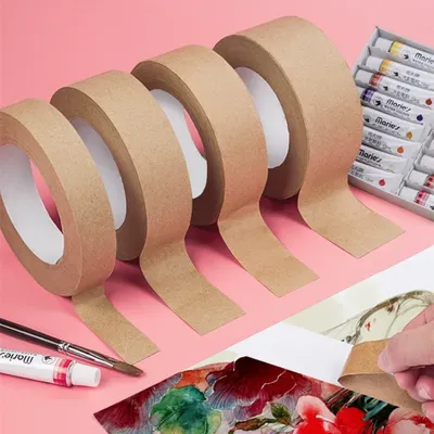 Brown Artist Masking Tape 2.4/3.6/4.8cm X 50 Meter Removable Kraft Paper for Drafting Art Watercolor
