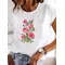 Flower Lovely Sweet Watercolor Fashion Lady Graphic Tee Clothes Short Sleeve T Clothing Print Women