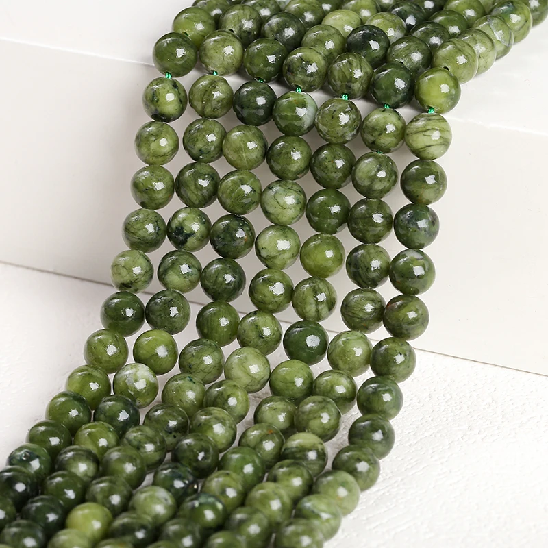 4 6 8 10mm Pietra Naturale Colore Scuro Perline di Giada Del Sud Rotondo Allentato Del Distanziatore Diaspro Per Creazione di Gioielli Fai Da Te Collana braccialetto