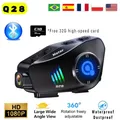 Q28 Casco da motociclista Auricolare Bluetooth Telecamera wireless HD 1080P Obiettivo super grandangolare Videoregistratore WiFi impermeabile IP66