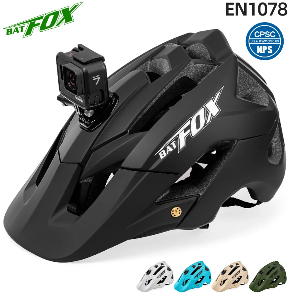Batfox Casco da bicicletta mtb fox casco da bici uomo Casco da ciclismo da montagna da strada modellato integralmente donna accessori bici casco mtb