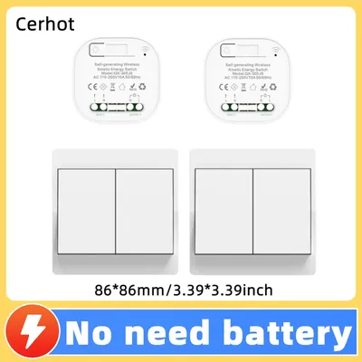 Wireless self-powered switch household remote control Push button switch on off Wall Light Switch without battery Waterproof