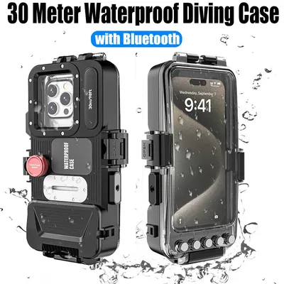 Bluetooth 30 Meter Deep Waterproof Case For iPhone 17 Air 16 15 14 13 12 Pro Max 11 Samsung Galaxy S25 S24 S23 S22 Ultra Note 20