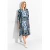 Maxikleid CECIL, Damen, Gr. M (40), US-Größen, blau (schwarz petrol blau), Stoff, 100% Viskose, bedruckt, casual, gerade knielang, Rundhals, 3/4-Ärmel Bündchen, Kleider, knielang