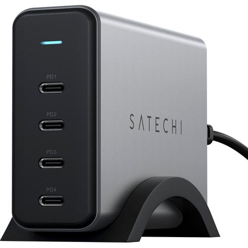 "SATECHI USB-Ladegerät ""165W USB-C 4-Port PD GaN Charger"" Ladegeräte grau Kfz USB-Ladegerät"