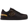 Sneaker LOTTO, Gr. 41, schwarz (schwarz, gold), Synthetik, glänzend, sportlich, Schuhe, - mit modisch schimmernden Details