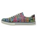 Sneaker DOGO "Classic Schnürsneaker - Abstract Leaves Damen Sneaker", Damen, Gr. 38, Normalschaft, rot, Lederimitat, Schuhe, Handgefertigt