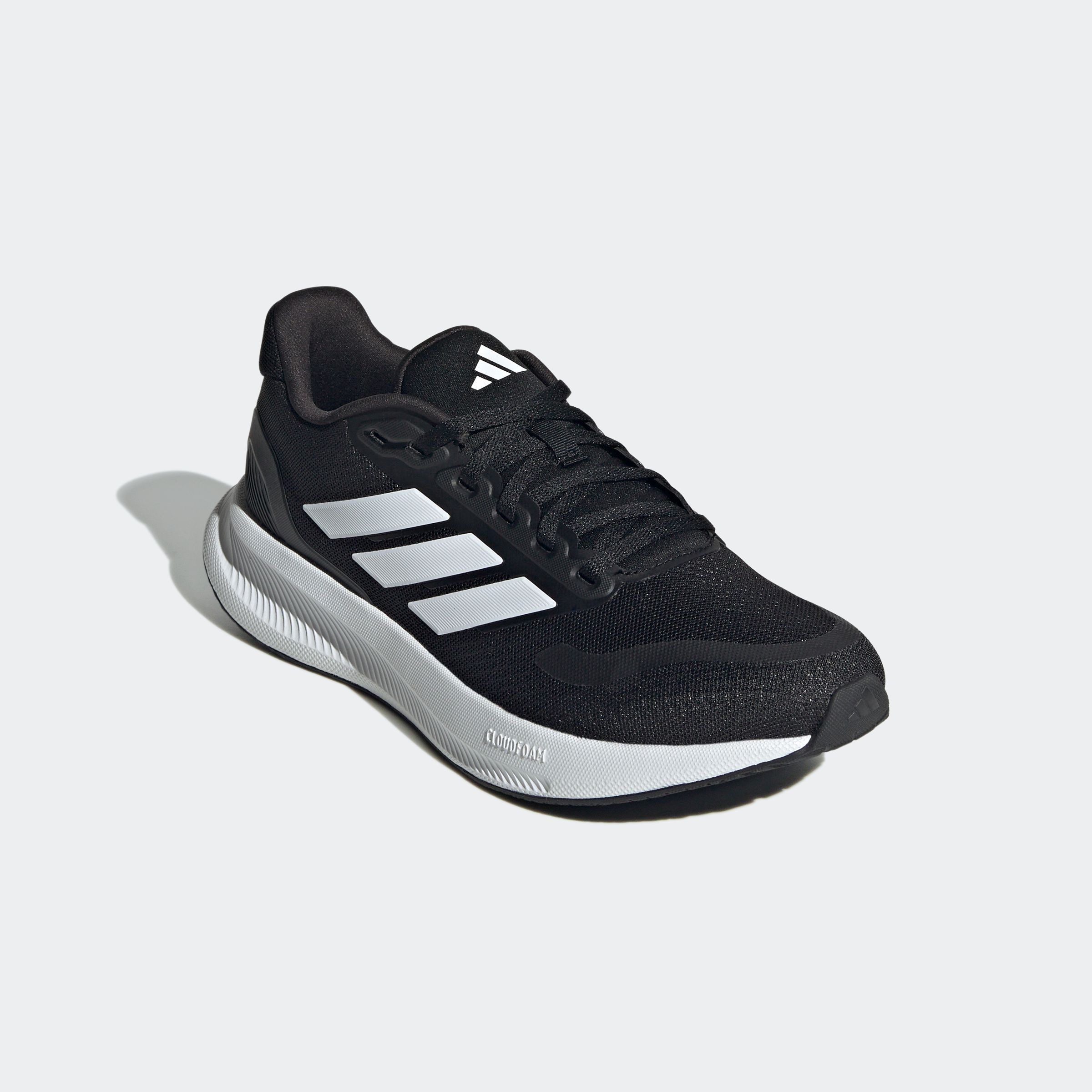 Laufschuh ADIDAS PERFORMANCE "RUNFALCON 5 WIDE", Damen, Gr. 40, schwarz-weiß (core schwarz, cloud weiß, core schwarz), Synthetik, Textil, Schuhe Laufschuh, weit geschnitten, Topseller