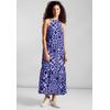 Maxikleid STREET ONE, Damen, Gr. 40, EURO-Größen, blau (violet blau), Stoff, 100% Viskose, bedruckt, casual, gerade lang, Rundhals, ohne Ärmel Bündchen, Kleider, aus Viskose