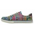 Sneaker DOGO "Classic Schnürsneaker - Abstract Leaves Damen Sneaker", Damen, Gr. 39, Normalschaft, rot, Lederimitat, Schuhe, Handgefertigt