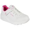 Sneaker SKECHERS "UNO LITE", Kinder, Gr. 33, weiß, Lederimitat, casual, Schuhe, Plateausneaker, Retro Sneaker, Klettschuh im Monochrome Look